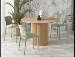 Mesa de comedor redonda de madera de diseño Talis 120 cm