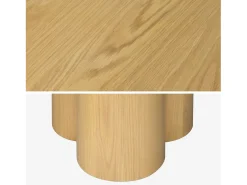 Mesa de comedor redonda de madera de hevea con 4 plazas, 130cm natural