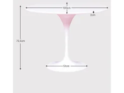 Mesa de comedor redonda de diseño (100cm) - Stratus - Blanco