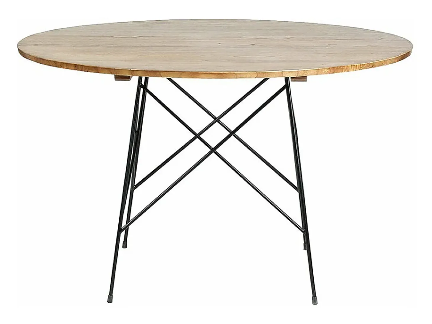 Mesa de comedor redonda de madera de mindy para 4 personas