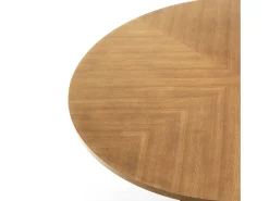 Mesa de comedor redonda de madera y metal moderna Joyce