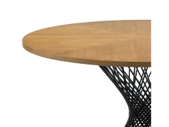 Mesa de comedor redonda de madera y metal moderna Joyce