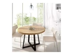 Mesa De Comedor Redonda De Estilo Industrial Croud