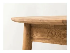 Mesa de comedor redonda extensible Kundy de 93 a 123 cm en madera maciza de roble