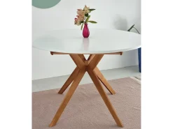 Mesa de comedor redonda extensible 110cm Biju Blanca