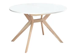 Mesa de comedor redonda extensible 110cm Biju Blanca