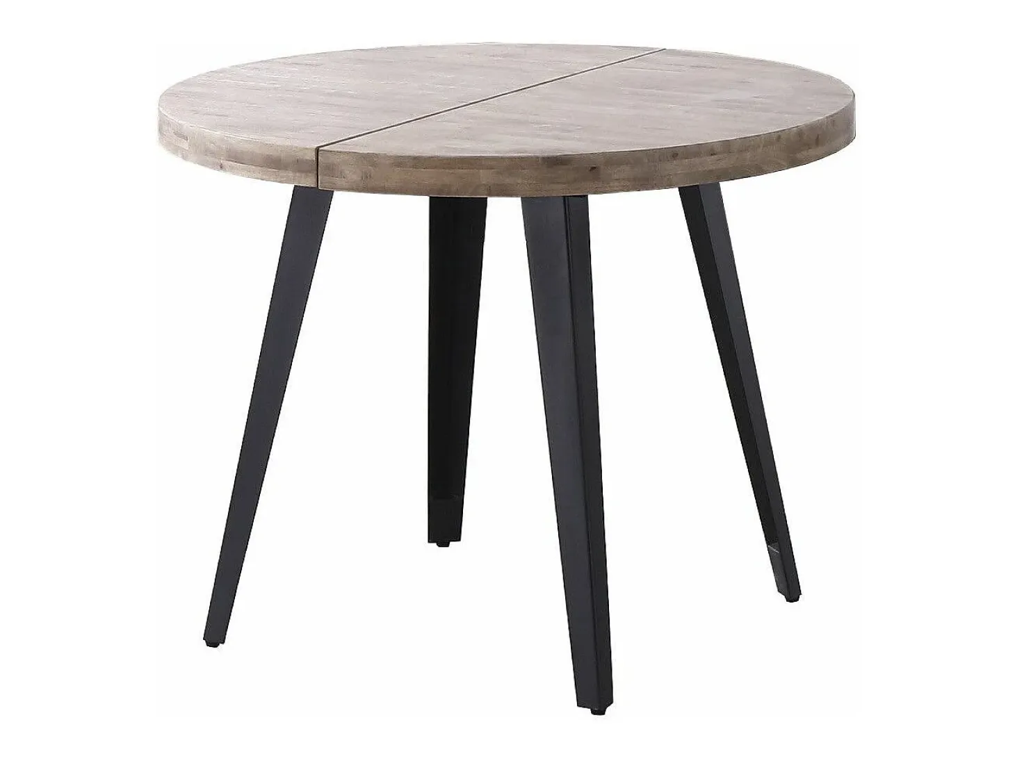 Mesa de comedor redonda extensible de 76x100x100-180 cm de madera oscura Skadi