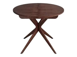 Mesa de comedor redonda extensible 90cm Jubi Nogal