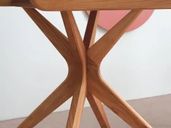 Mesa de comedor redonda extensible 100cm 5 personas Jubi Blanca | Pata de fresno