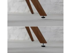 Mesa de comedor redonda extensible 90cm Jubi Blanco Tiza | Pata de fresno teñida de roble