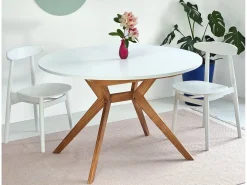 Mesa de comedor redonda extensible 120cm Biju Verde Salvia