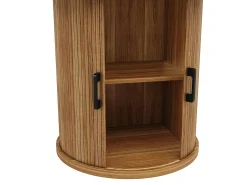 Mesa de comedor redonda extensible - Mesa extensible con 2 puertas y 6 patas ajustables - nogal - para comedor y sala de estar