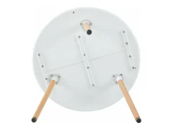 Mesa de Comedor Redonda Escandinava de Madera de Haya Maciza lacada - Blanca 80 x 70 cm