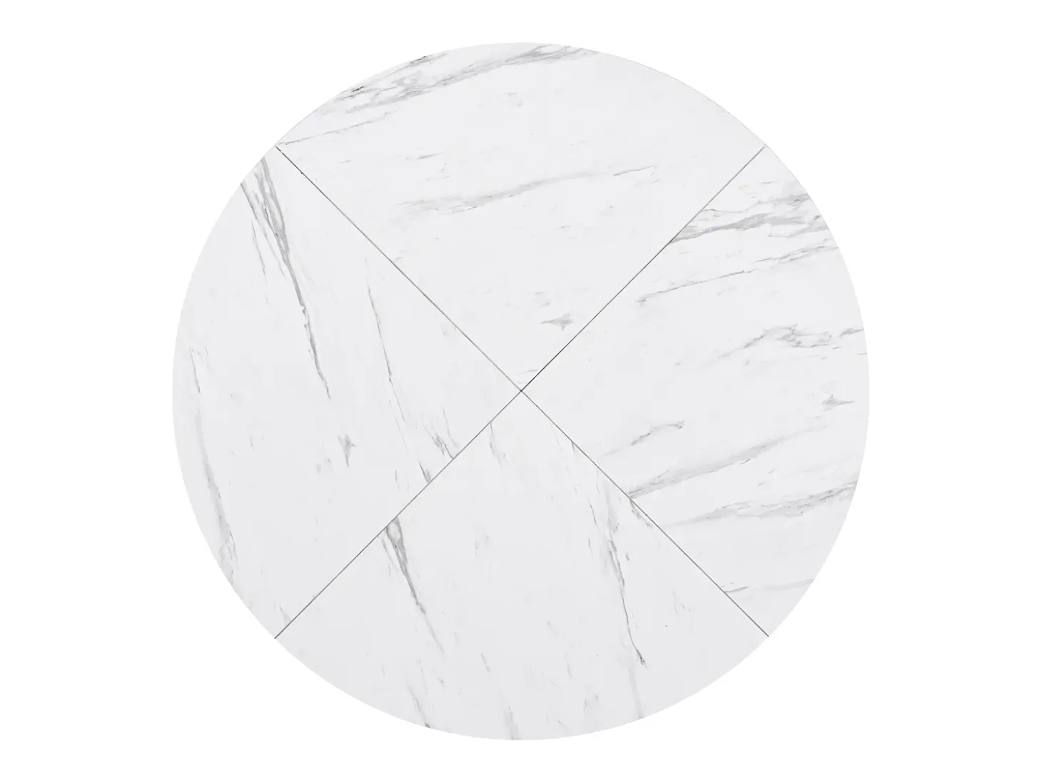 Mesa de comedor redonda para 4-6 personas - patas de metal dorado - blanco (100 x 100 x 75 cm)