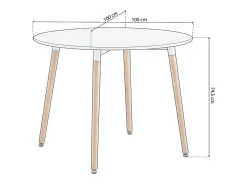 Mesa de comedor redonda Skandia Blanco - Madera de haya
