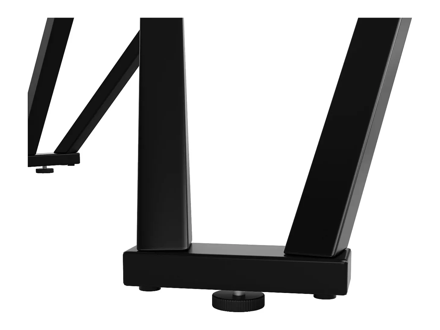 Mesa de comedor redonda 100x100x76cm con tablero chapado en mármol blanco, estructura regulable de metal negro.
