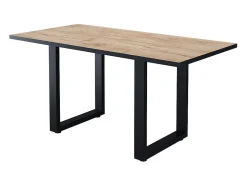 Mesa de comedor roble negro/dorado 160x80x77 livorno