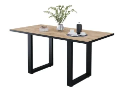 Mesa de comedor roble negro/dorado 160x80x77 livorno