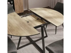 Mesa de comedor roble rústico/negro 120x120x75.8 loyd