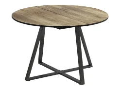 Mesa de comedor roble rústico/negro 120x120x75.8 loyd