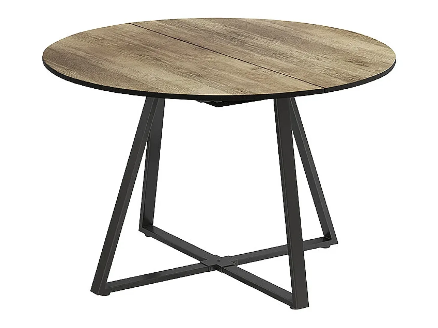 Mesa de comedor roble rústico/negro 120x120x75.8 loyd