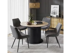 Mesa de comedor roble rústico/negro 160x0x76.2 tavero