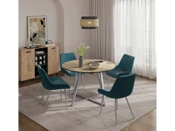 Mesa de comedor roble rústico/gris 120x120x75.8 loyd