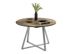 Mesa de comedor roble rústico/gris 120x120x75.8 loyd