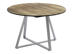 Mesa de comedor roble rústico/gris 120x120x75.8 loyd