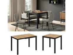 Mesa de comedor roble/antracita 120x70x76 granny