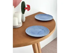 Mesa de comedor semicircular extensible 110 cm Mawi Roble