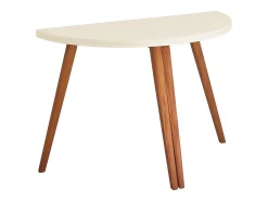Mesa de comedor semicircular extensible 120 cm Mawi Blanco Tiza