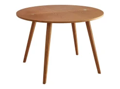 Mesa de comedor semicircular extensible 120 cm Mawi Roble