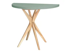 Mesa de comedor semicircular extensible 100 cm Jubi Verde Salvia