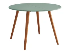 Mesa de comedor semicircular extensible 120 cm Mawi Verde Salvia