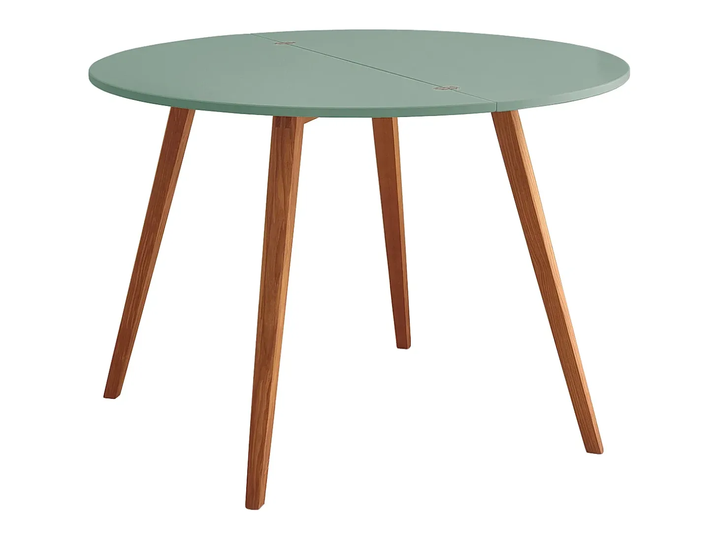 Mesa de comedor semicircular extensible 120 cm Mawi Verde Salvia