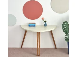 Mesa de comedor semicircular extensible 120 cm Mawi Verde Salvia