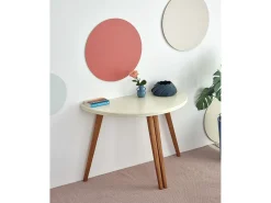 Mesa de comedor semicircular extensible 120 cm Mawi Verde Salvia