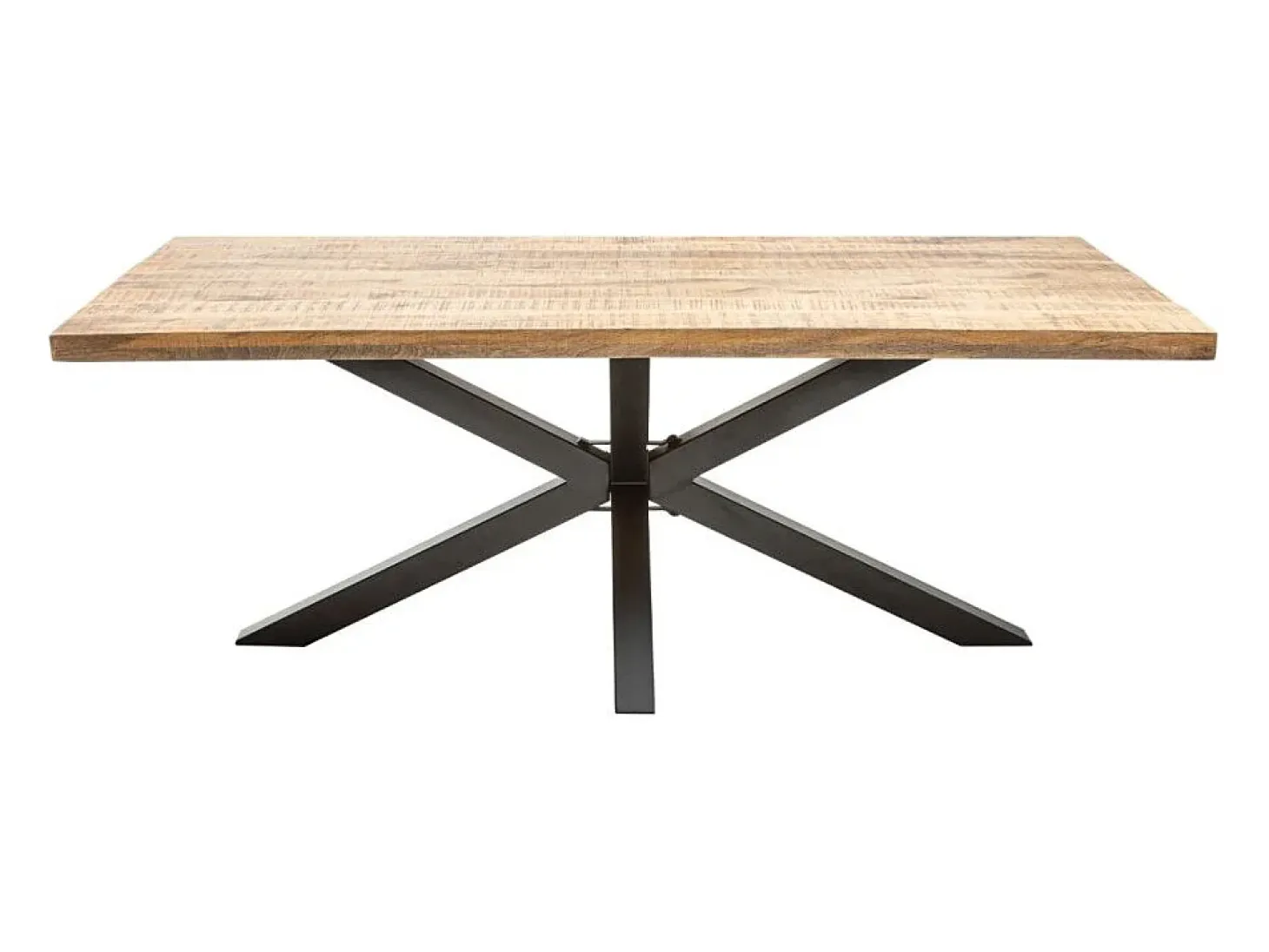 Mesa de comedor SOLARA 180 cm Tablero en madera maciza de mango y metal negro