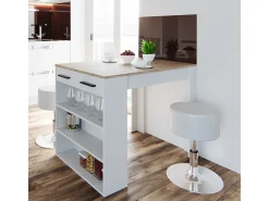 Mesa de comedor sonoma/blanco 67x100x77.5 repose