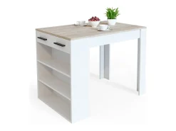 Mesa de comedor sonoma/blanco 67x100x77.5 repose