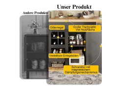 Mesa de comedor telescópica (110-140x80 cm), mesa plegable para 4-6 personas, extensible, con botellero y cajones, en color negro (110-140x80x75 cm)