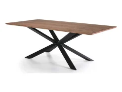 Mesa de comedor Toulika de madera de nogal y patas de metal negro 200 cm