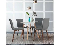 Mesa de comedor Tower forma circular blanco/haya 75xØ80 cm Adec