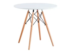 Mesa de comedor Tower forma circular blanco/haya 75xØ80 cm Adec