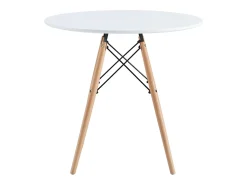 Mesa de comedor Tower forma circular blanco/haya 75xØ80 cm Adec