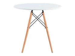 Mesa de comedor Tower forma circular blanco/haya 75xØ80 cm Adec