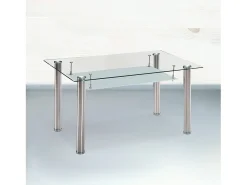 Mesa de comedor Tyra Cristal - Cromo