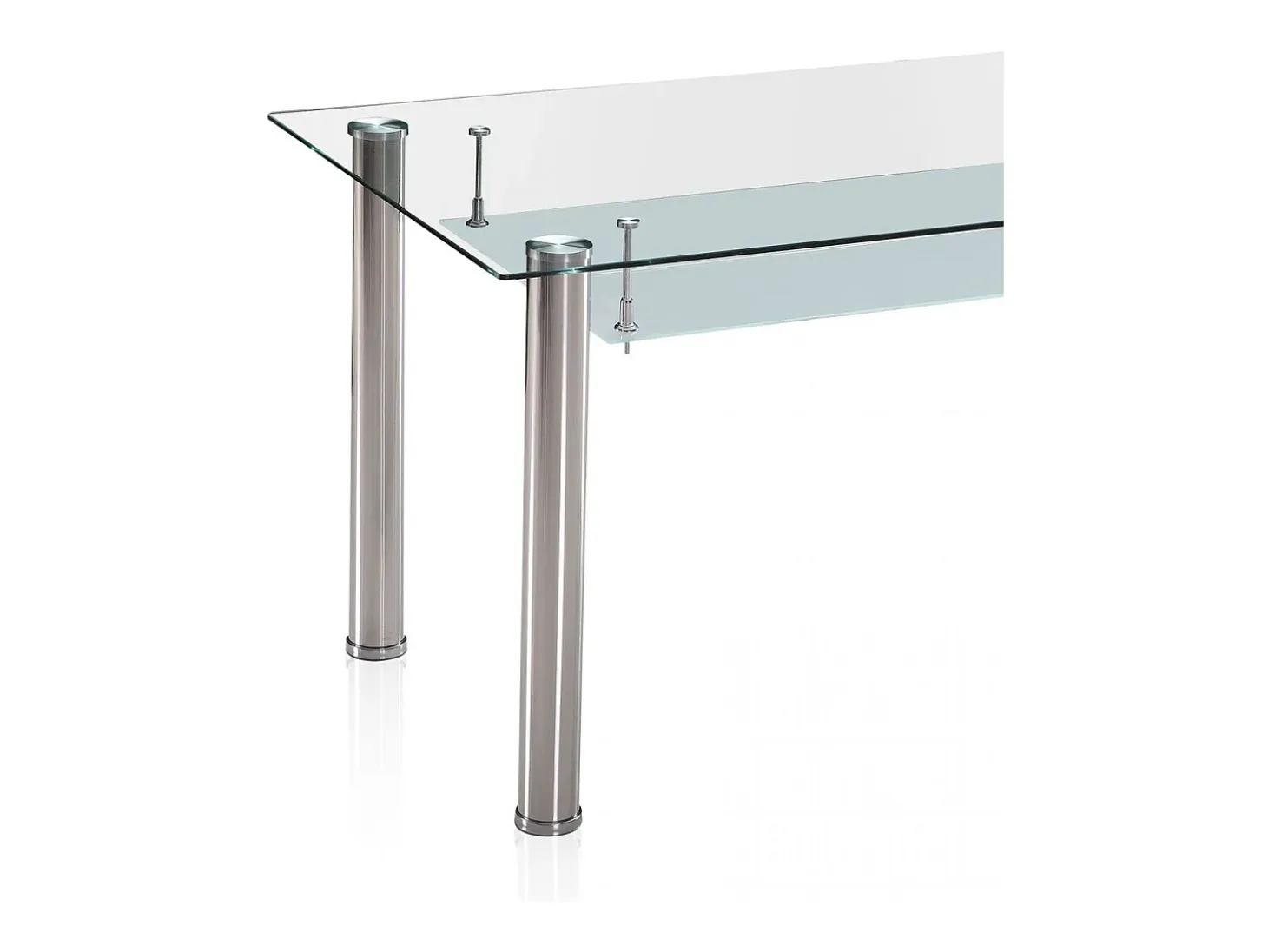Mesa de comedor Tyra Cristal - Cromo