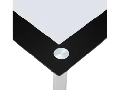 Mesa de comedor vidrio templado negro transparente 120x60x75 cm